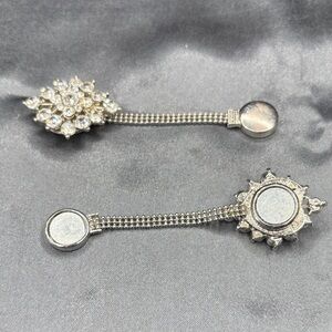 Elegant Silver Crystal Hair Clips